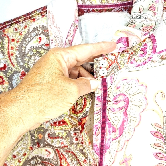 Cino designer button front, long sleeve top. Medium, Multi colored. - Picture 12 of 16